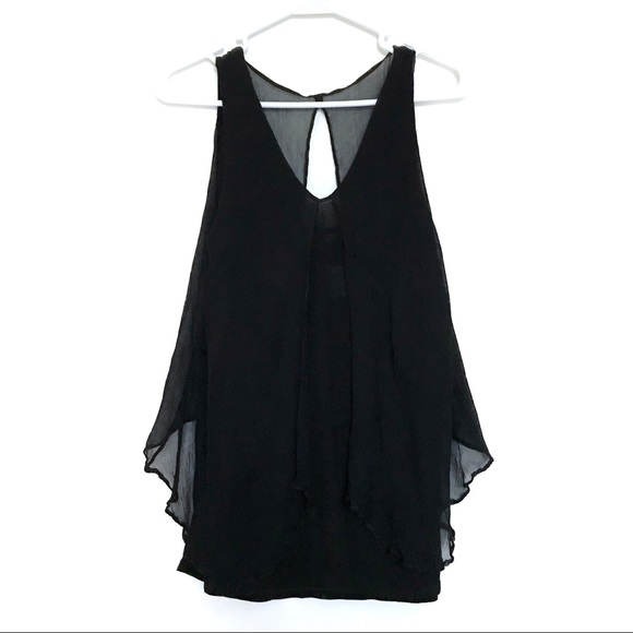 Club Monaco Adriana Eyelet Tank in Black Med NWT - Picture 2 of 4